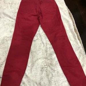 Woman red jeans